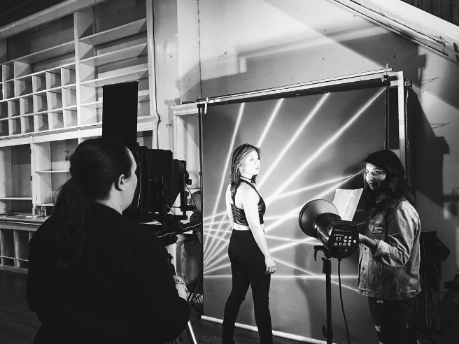 Shooting 8 x 10 instant film at Polacon 2016.