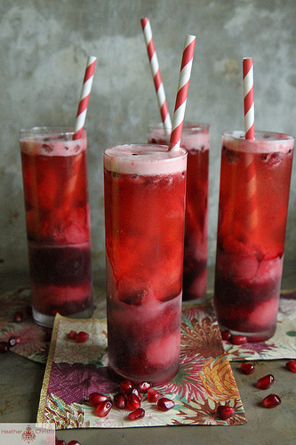 Raspberry Pom Champagne Cocktail