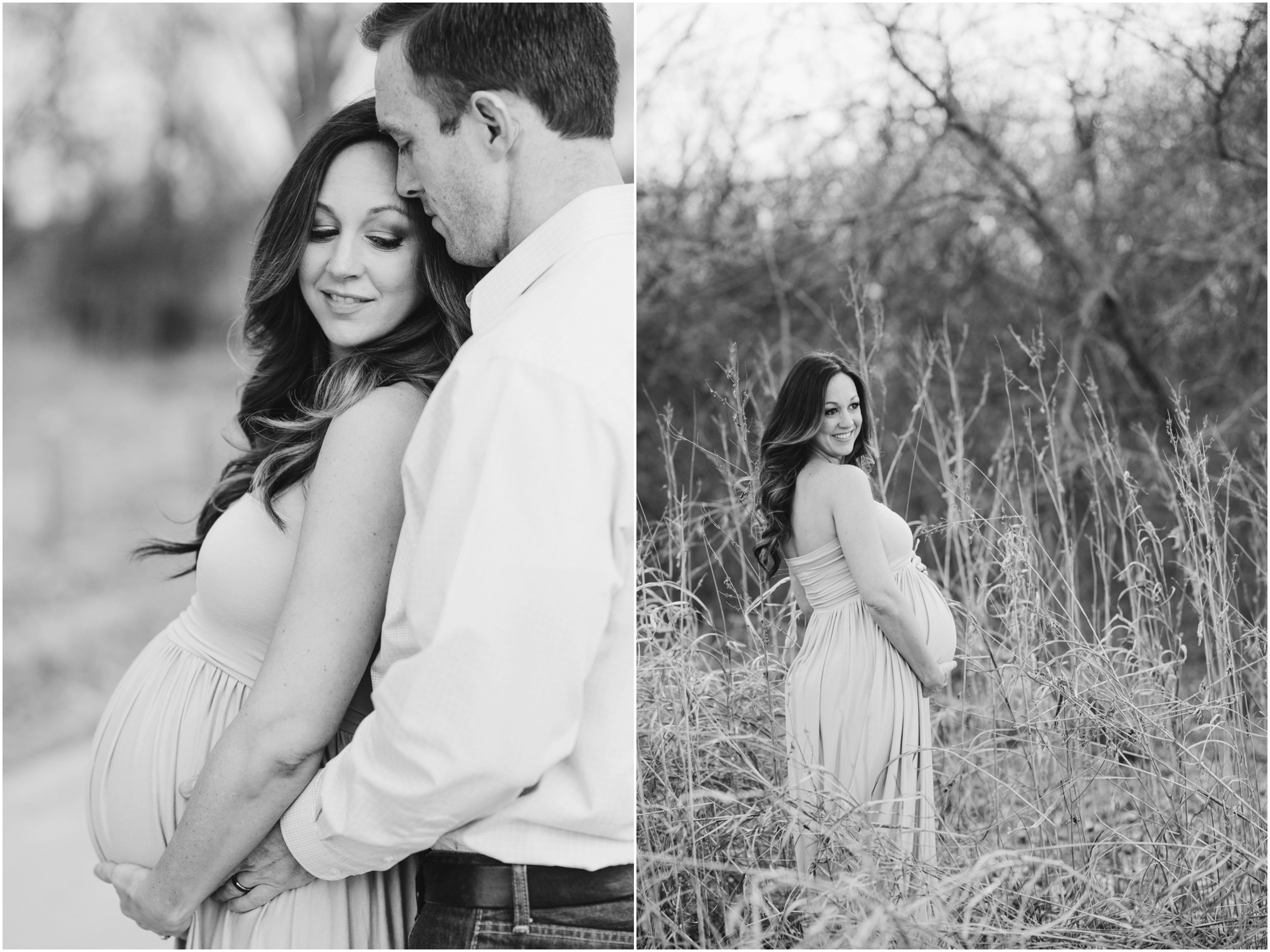 black and white pregnancy photos in tall grass