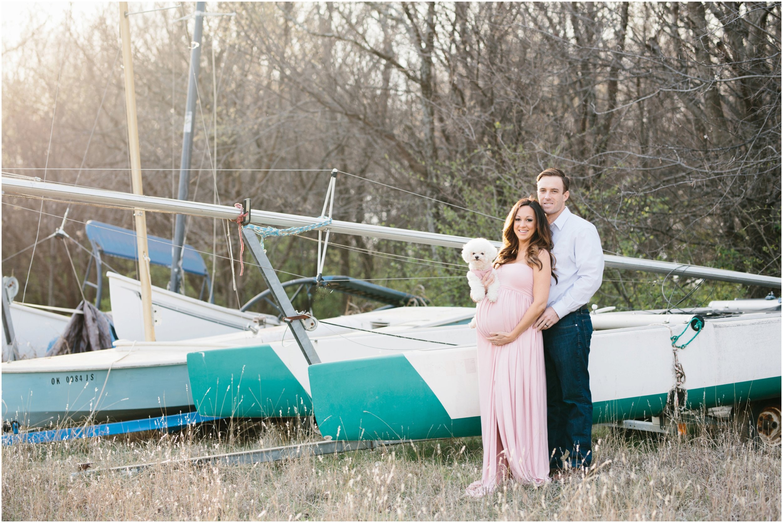 family pregnancy photo session at lake hefner in oklahoma city with family photographer