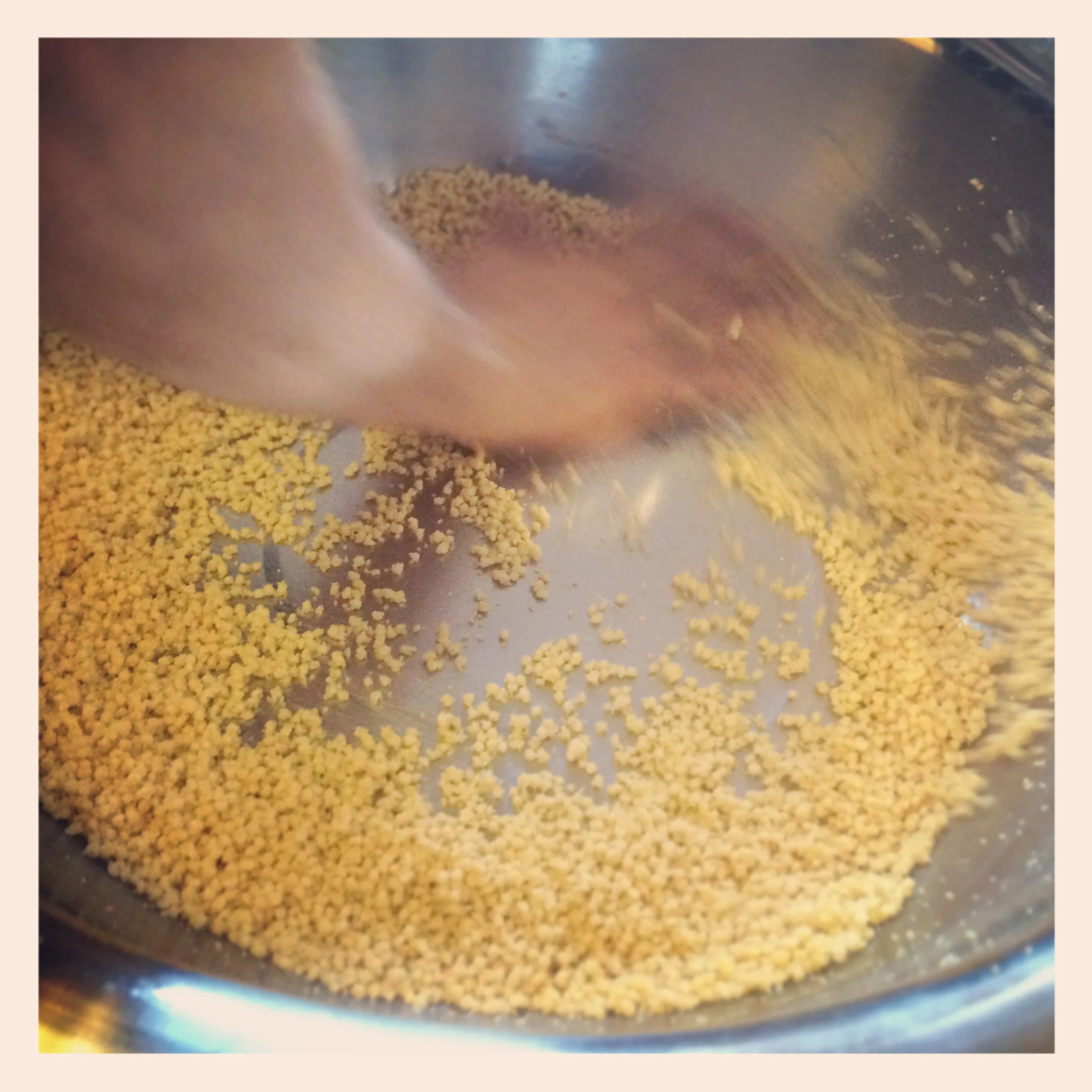 Rolling the couscous