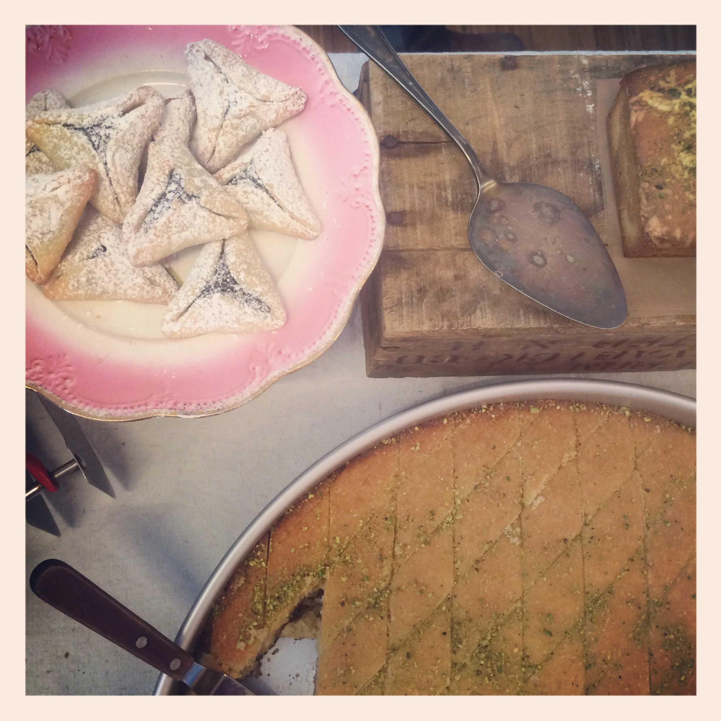 Poppy seed hamantashen and our semolina cake