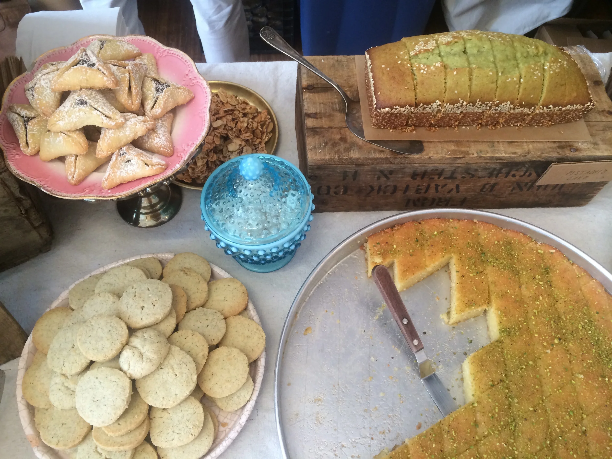 Our mint & sage almond cookies on the bottom left