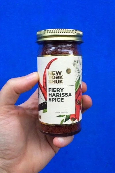 New York Shuk Fiery Harissa Spice Blue Background