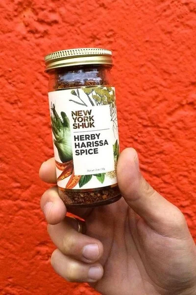 New York Shuk Herby Harissa Spice Red Background