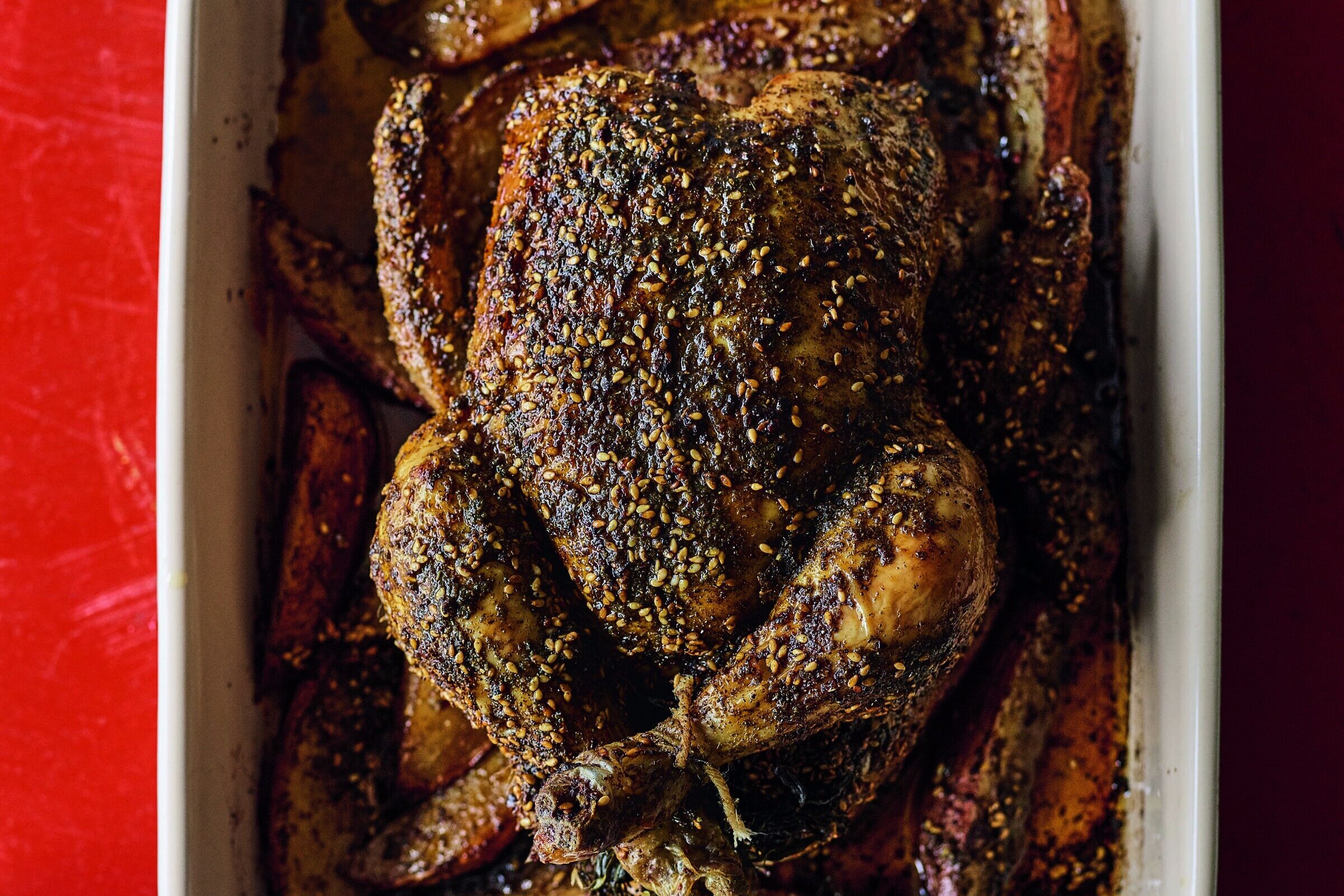 Za’atar Roasted Chicken Over Sumac Potatoes