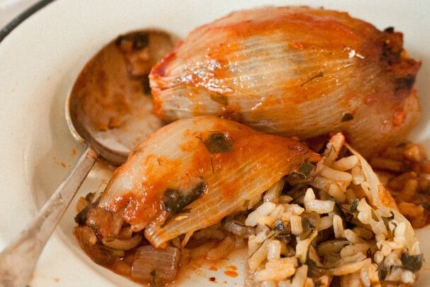 Vegetarian Stuffed Onions