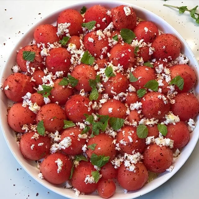 Meet your summer favorite combo: ⚡️Watermelon/Feta/Fiery Harissa ⚡️