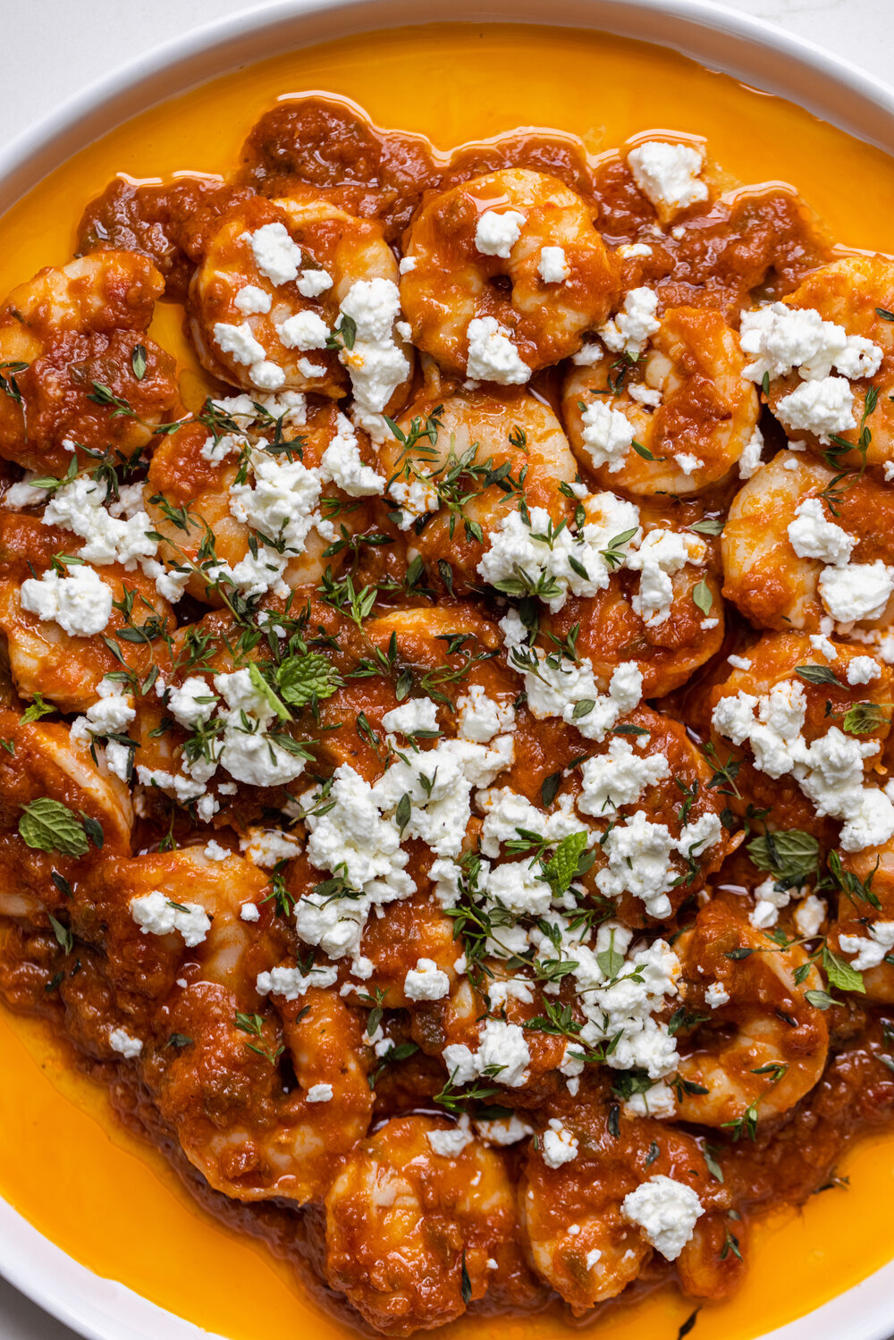 Sautéd Shrimp with Matbucha &amp; Feta