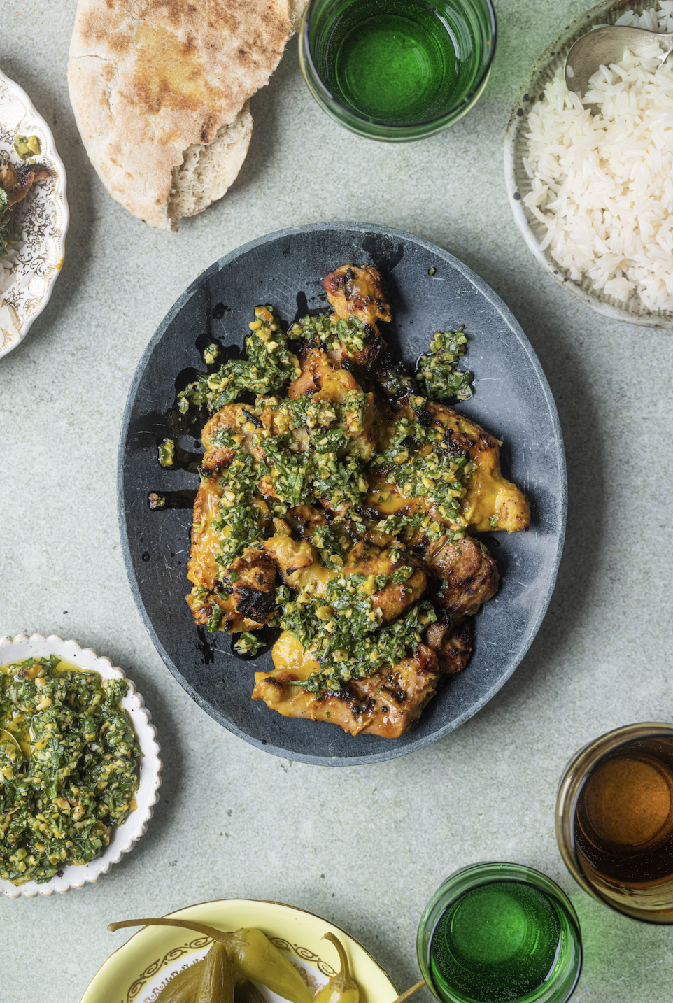 Preserved Lemon Chicken with Pistachio Chimichurri