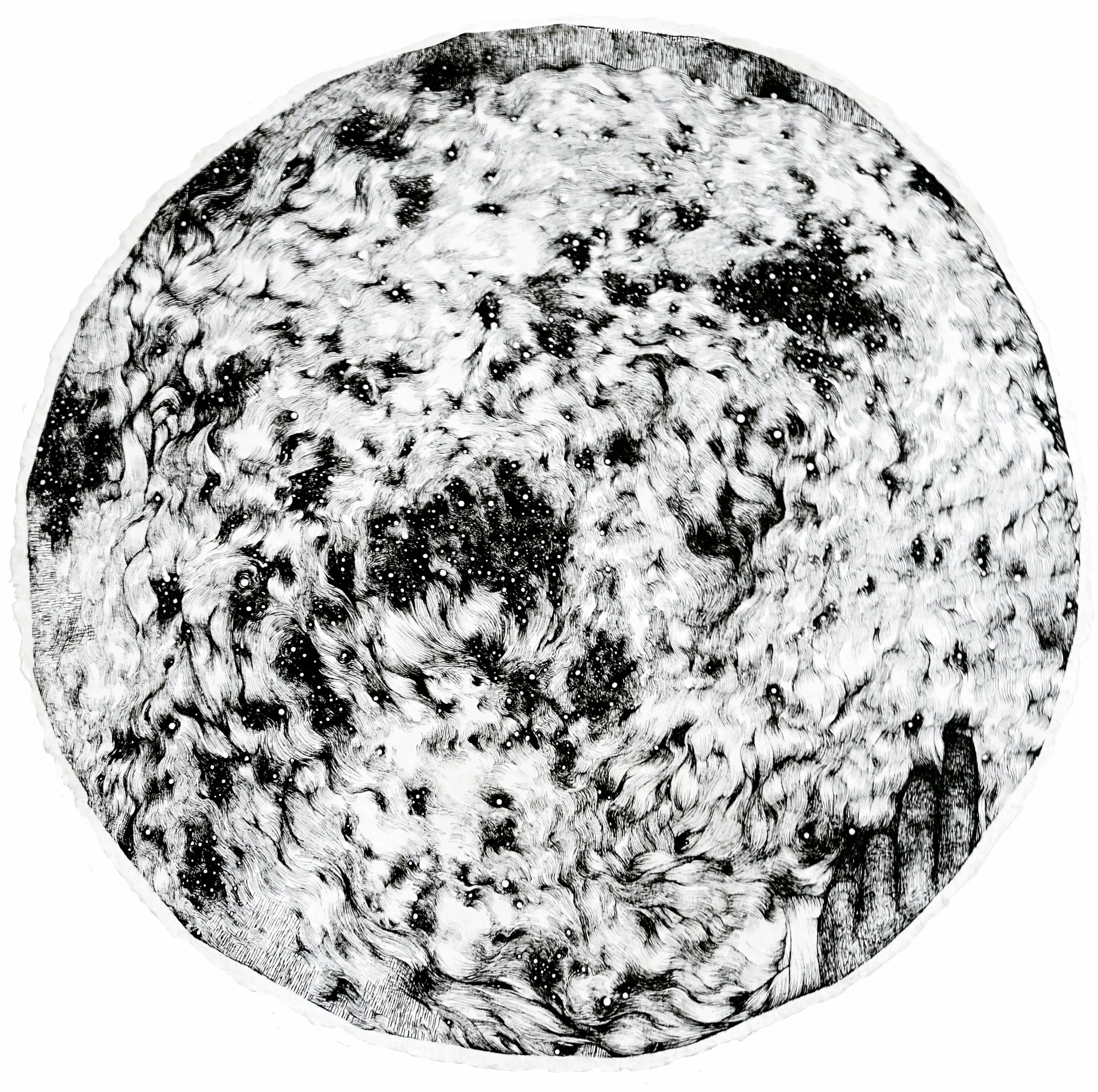 A Map of Longing 2 - ink on paper - approximately 15” in diameter