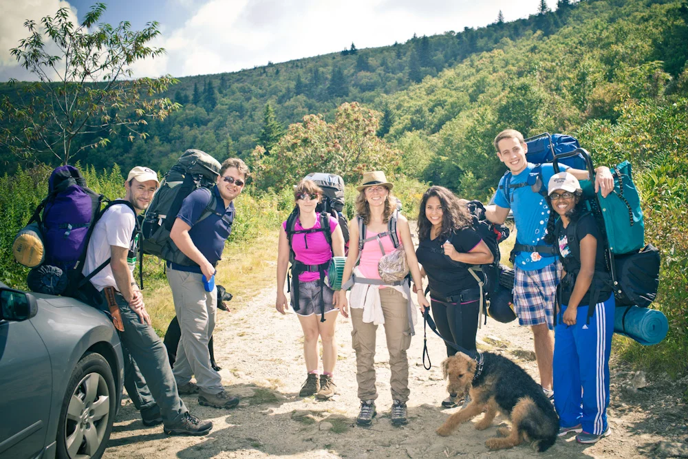 Happy faces before departing for the day's hike.