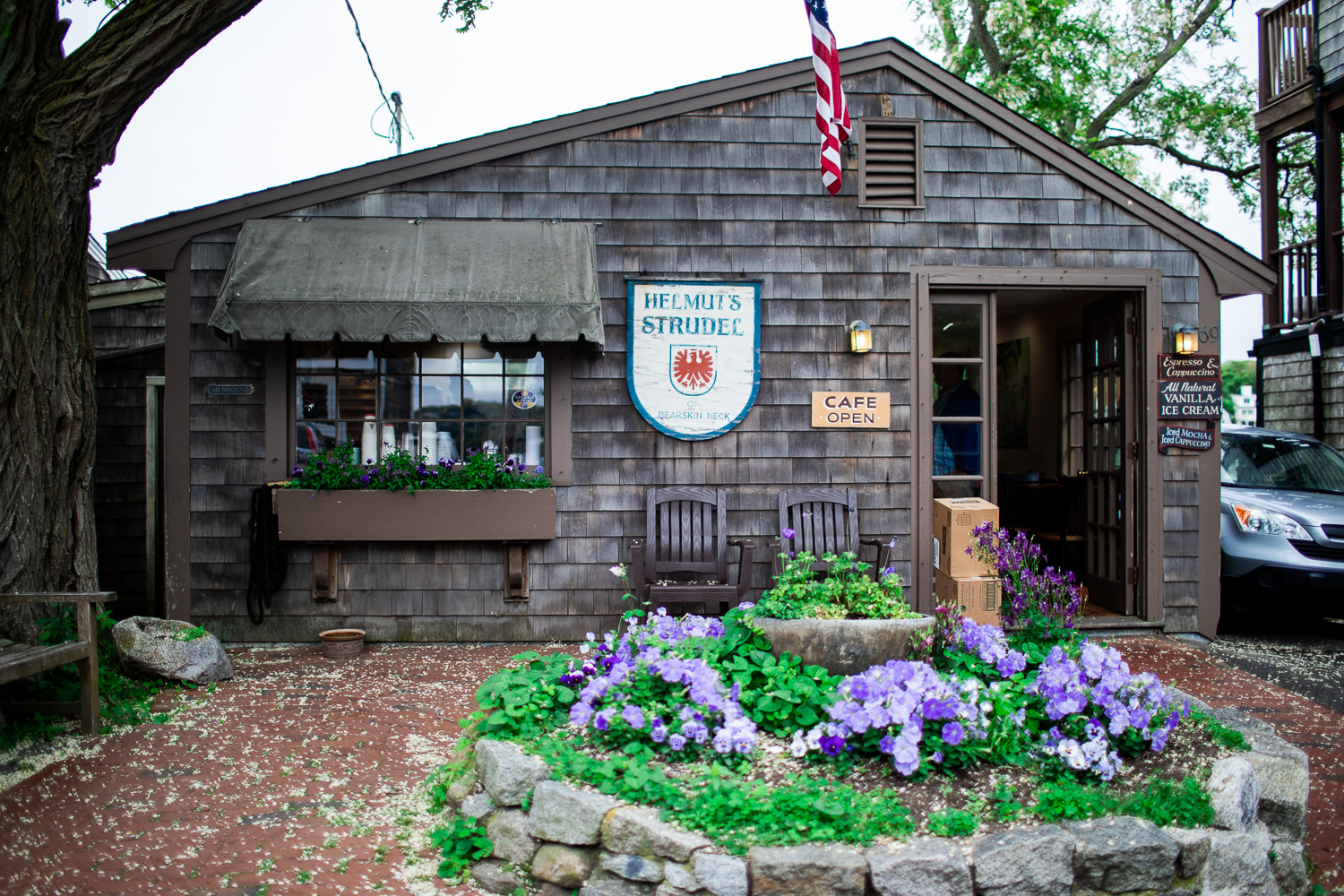 Helmut's Strudel in Rockport, MA. The delicious smells wafting out of this quaint shop were hard to resist!