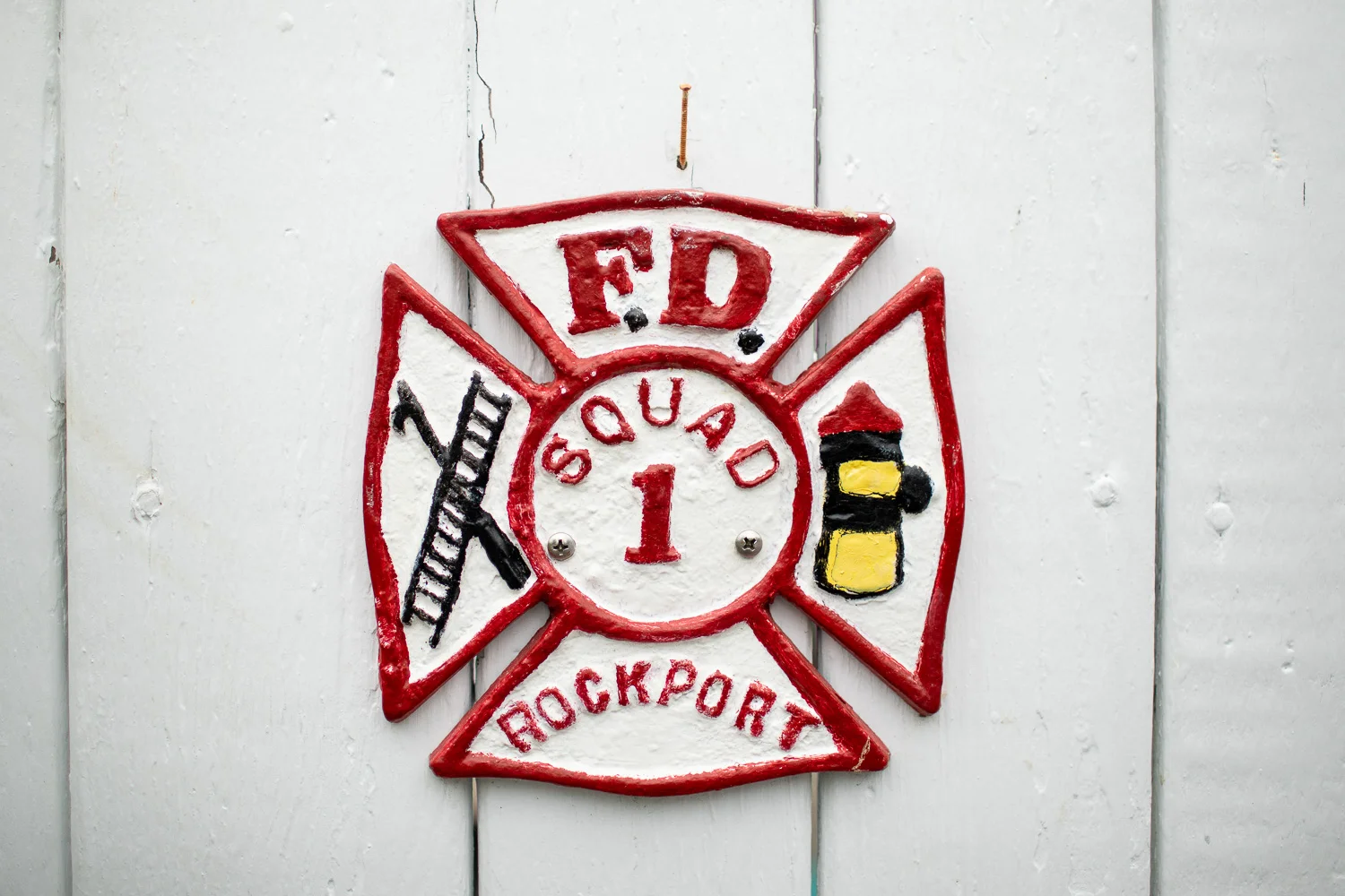 Detail from a house on Atlantic Avenue. I suppose one of the men working for Rockport's Fire Department lives here.