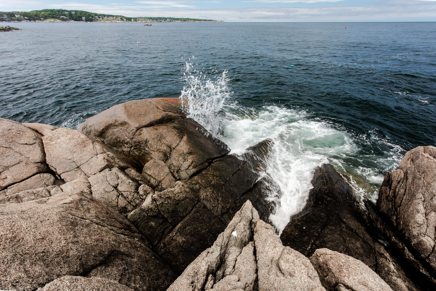 Waves crashing on the rocks in the Headlands.