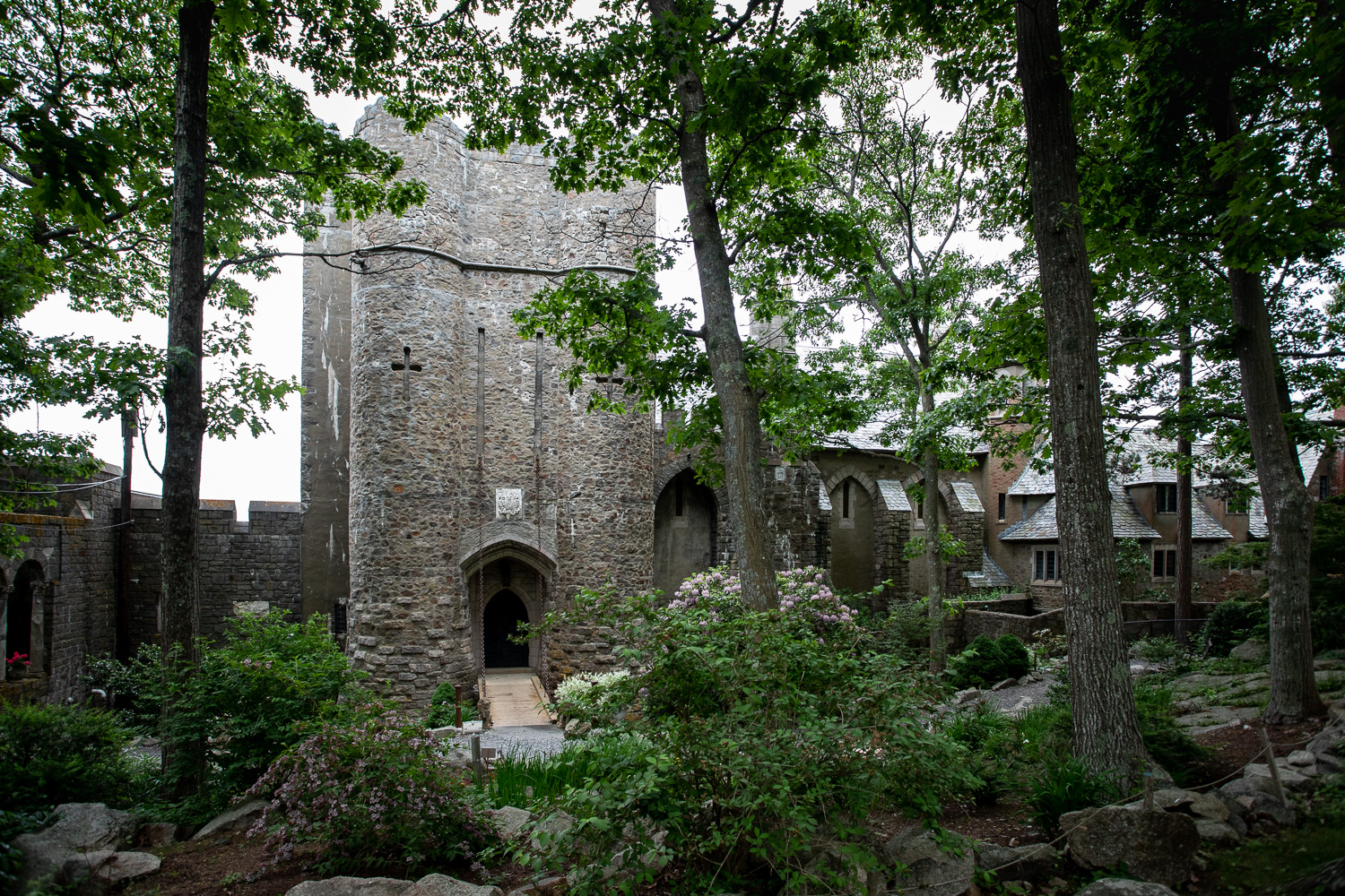View of the Hammond Castle from the front garden.