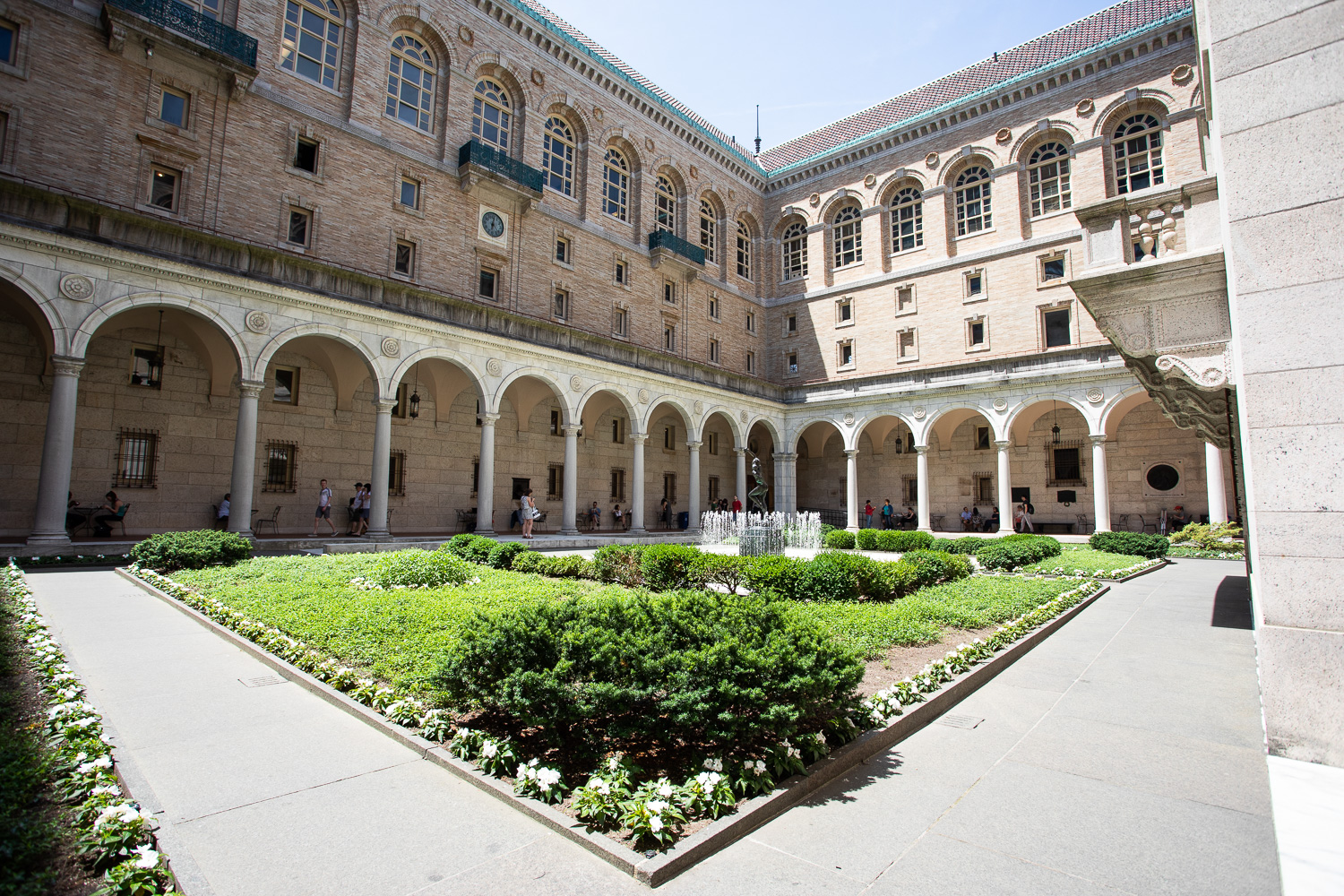 Open-air courtyard at the Boston Public Library.
