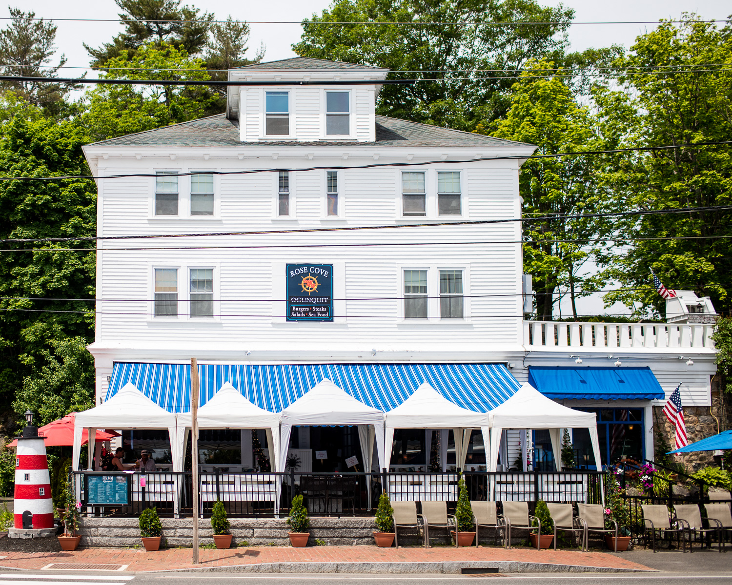 Rose Cove Restaurant in Ogunquit, ME. This is where I had lunch. Recommended lunch meal: fish tacos.