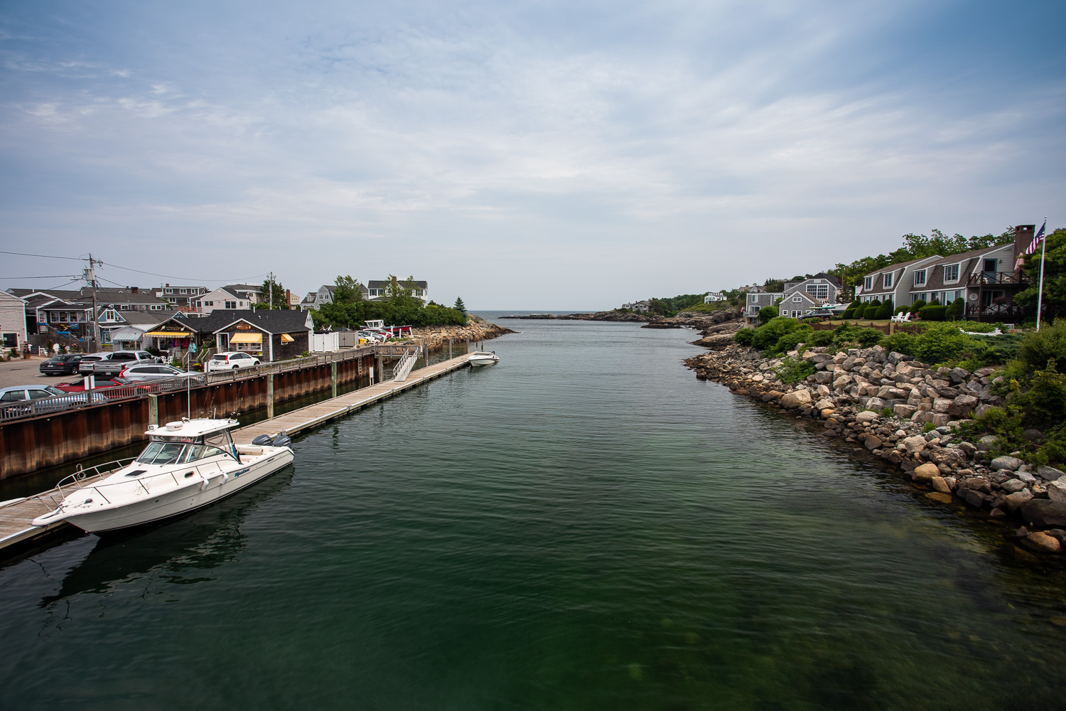 View from Perkins Cove drawbridge toward Perkins Cove/Atlantic Ocean (Southeast)