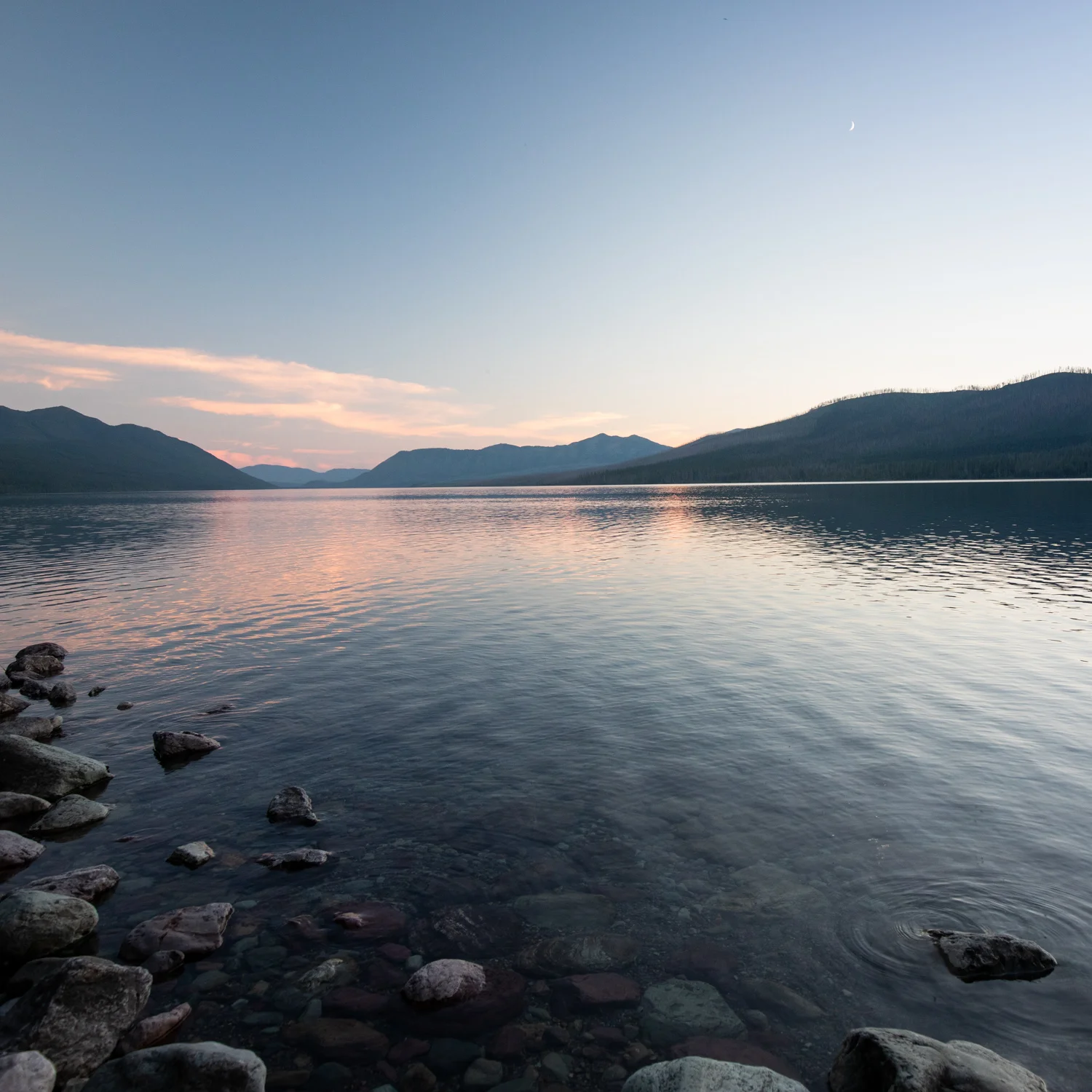 Evening light at Lake McDonald in Glacier National Park.