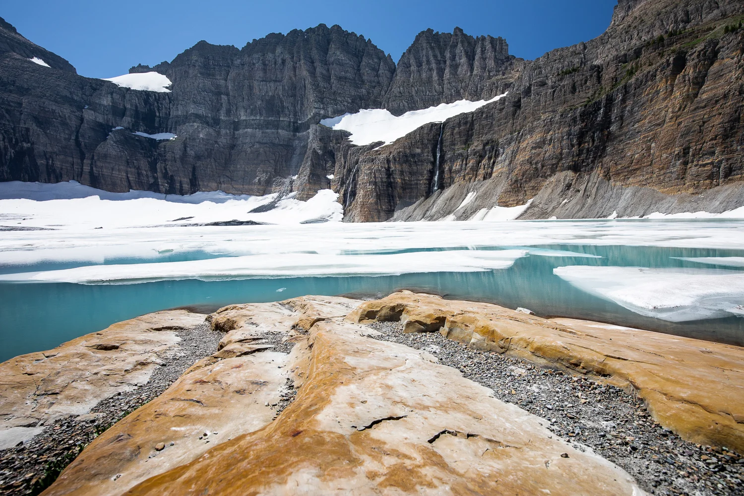 Grinnell Glacier and Upper Grinnell Lake.