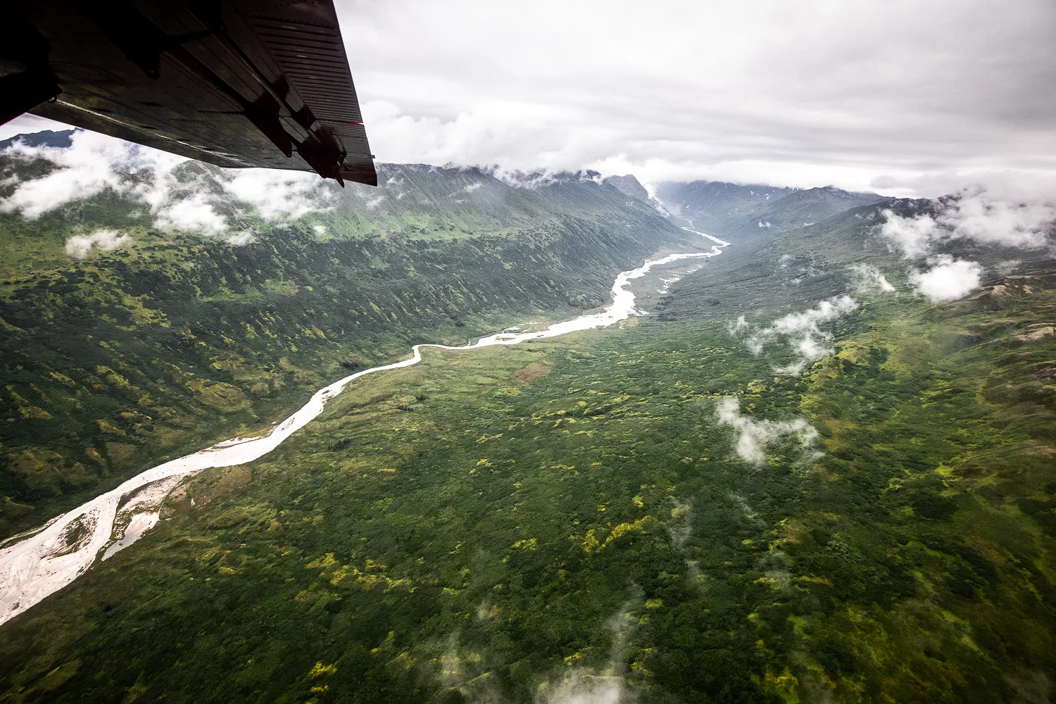 Flying over the valley.