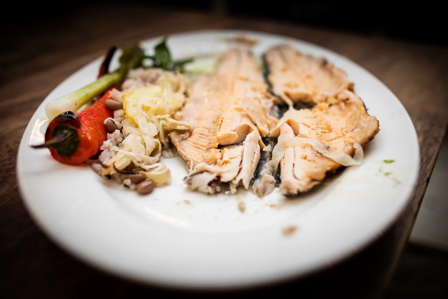 The trout ready to eat.