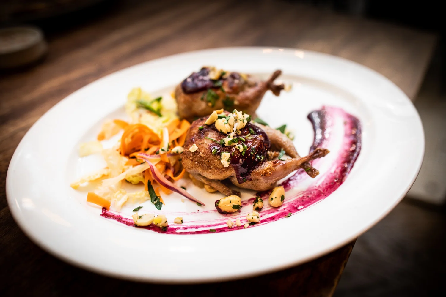 The quail from the rotating dinner menu at Rhubarb.