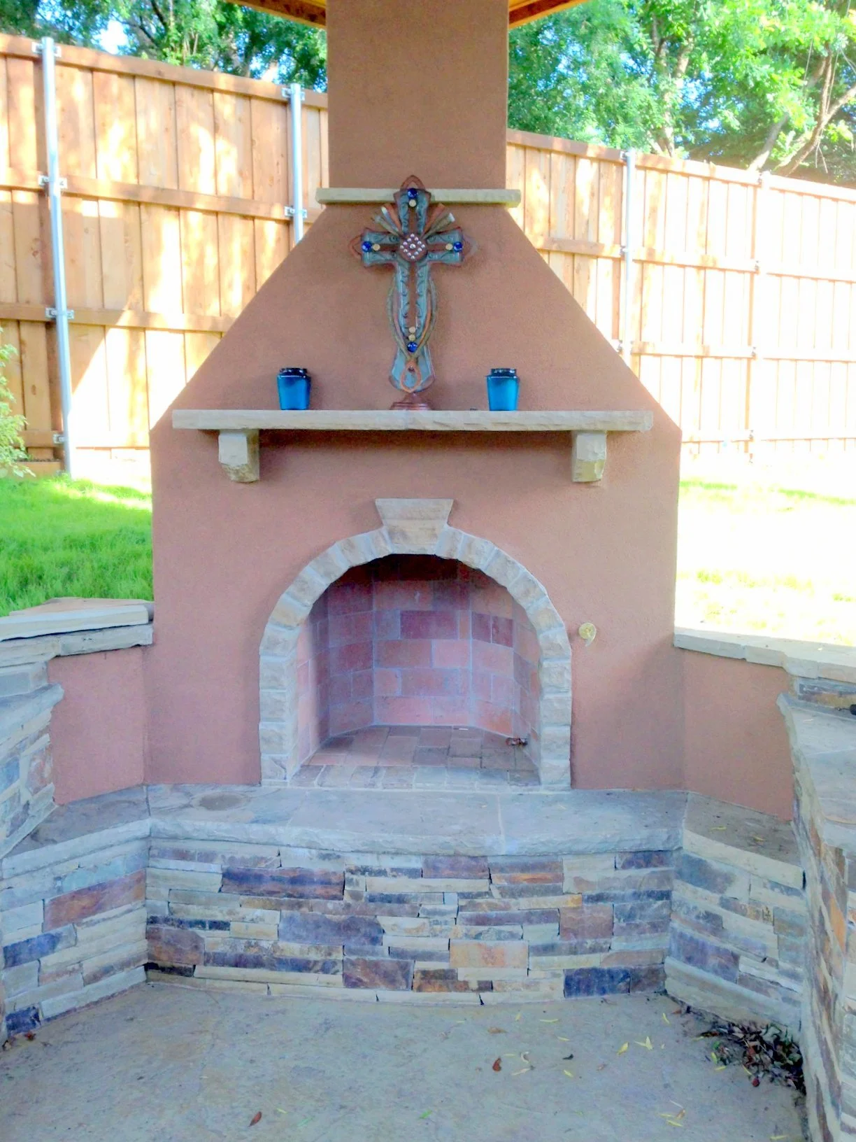 Ehring-Stucco Fireplace-Murphy Texas.JPG