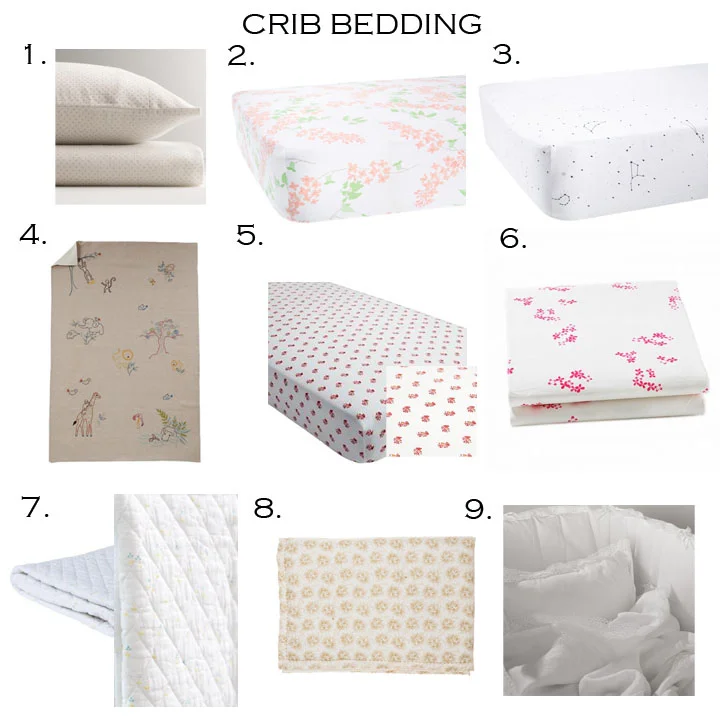 1. RH BABY AND CHILD | 2. BISCUIT HOME | 3. BISCUIT HOME | 4. COYUCHI | 5. LAND OF NOD | 6. LITTLE AUGGIE | 7. LITTLE AUGGIE | 8. CAMOMILE LONDON | 9. MATTEO 