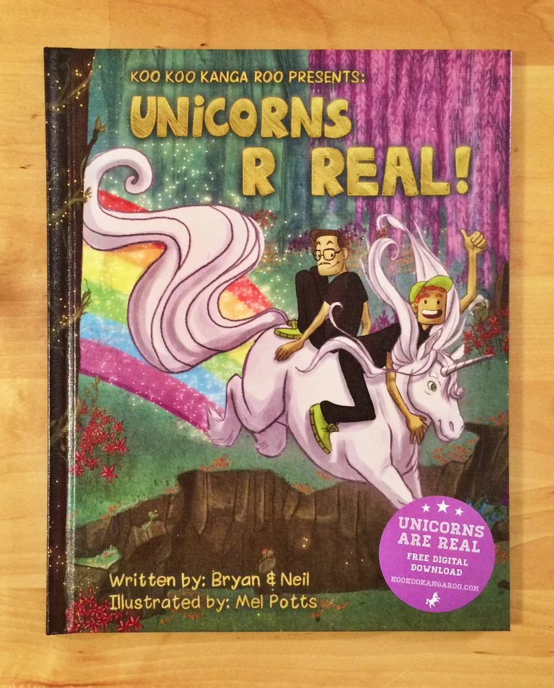 We now have a hardcover kids book to our sing a long song 'Unicorns R Real' Illustrated by the amazing Mel Potts. Get it now for $10 HERE
