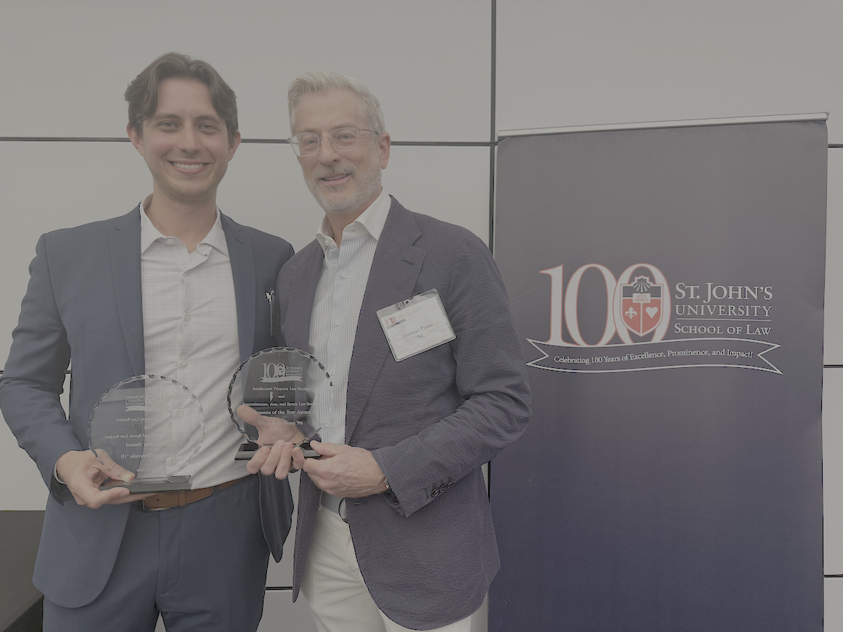Student Societies Honor SJU Law Alums Thomas Pease '94 and Jonathan Presvelis '18