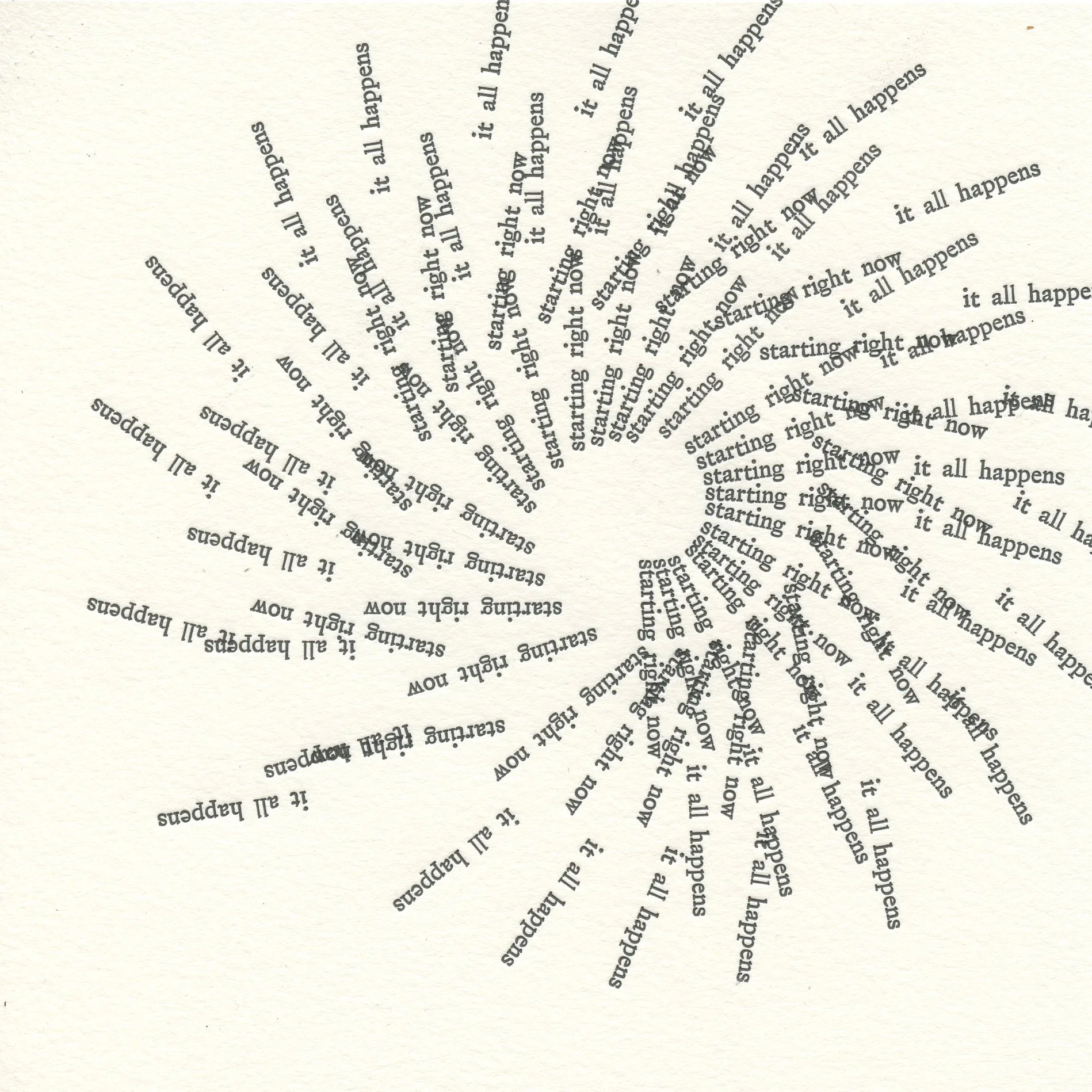 Untitled (it all happens starting right now)