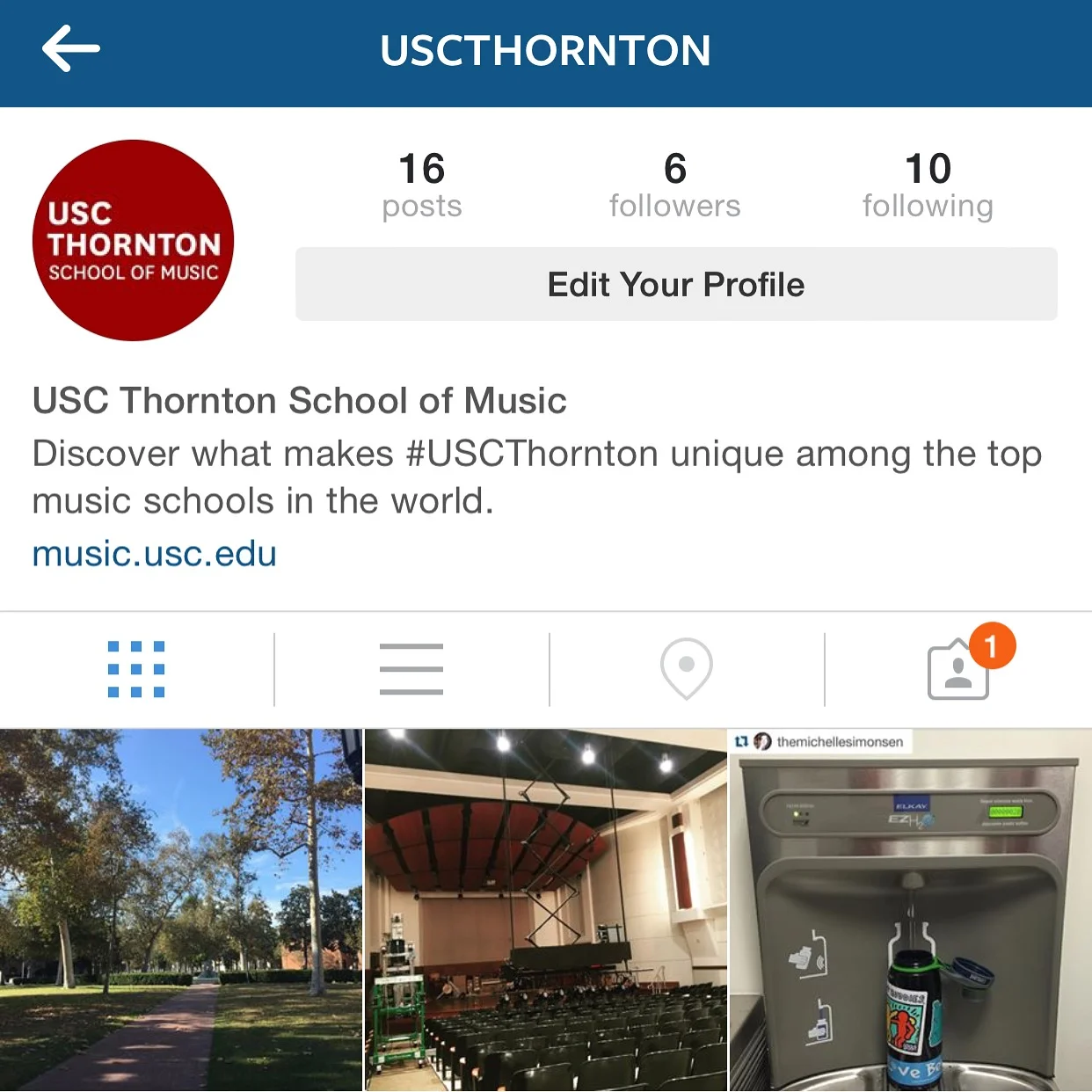 USC Thornton School of Music Instagram