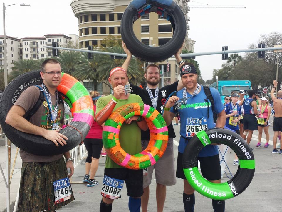 Finishers of the Gaspirilla 2014 Half Marathon tire team