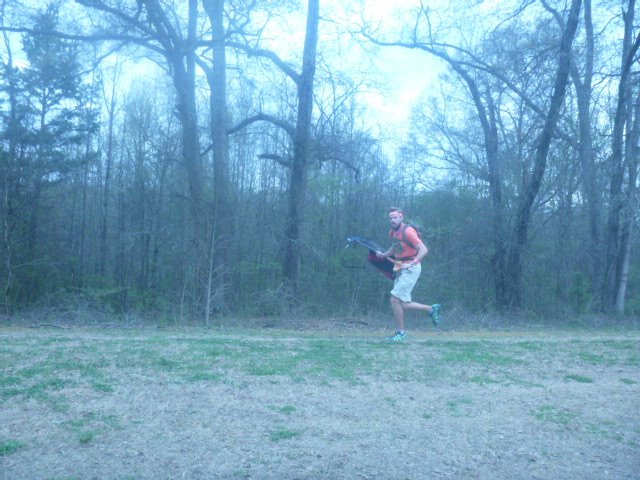 Running the Ragnar Relay with a weighted rucksack. 