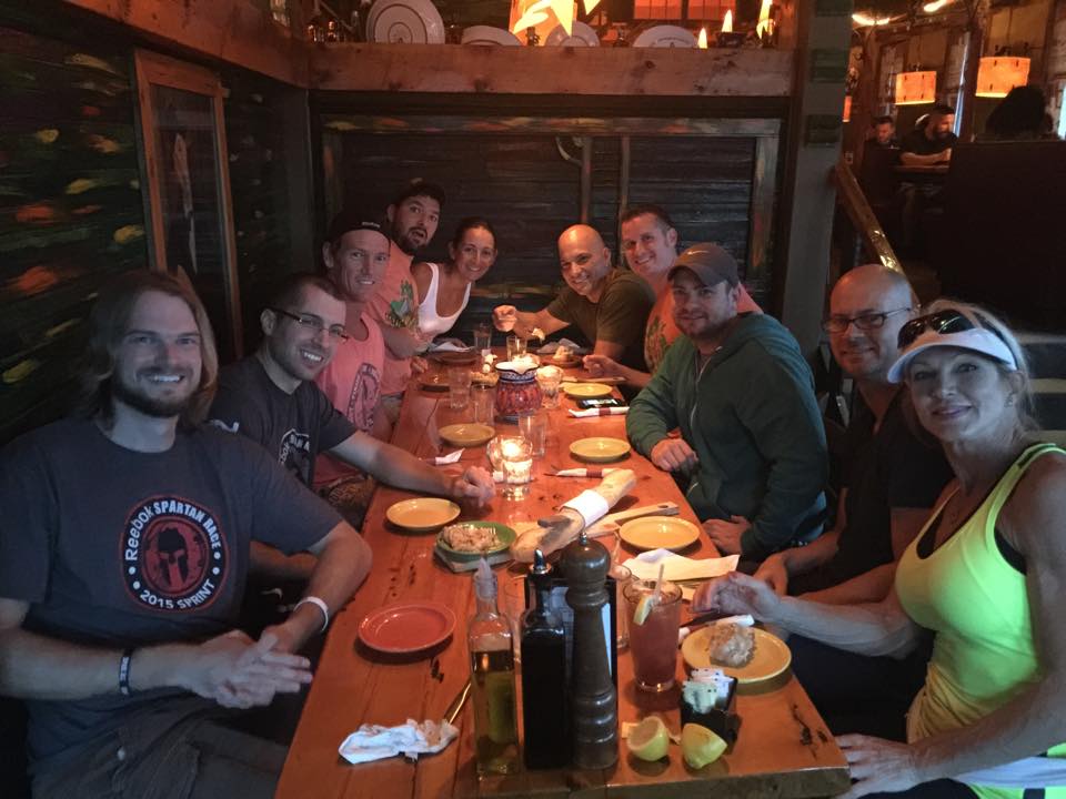 Our Florida group finally meeting up and enjoying a nice pre-race carb load.