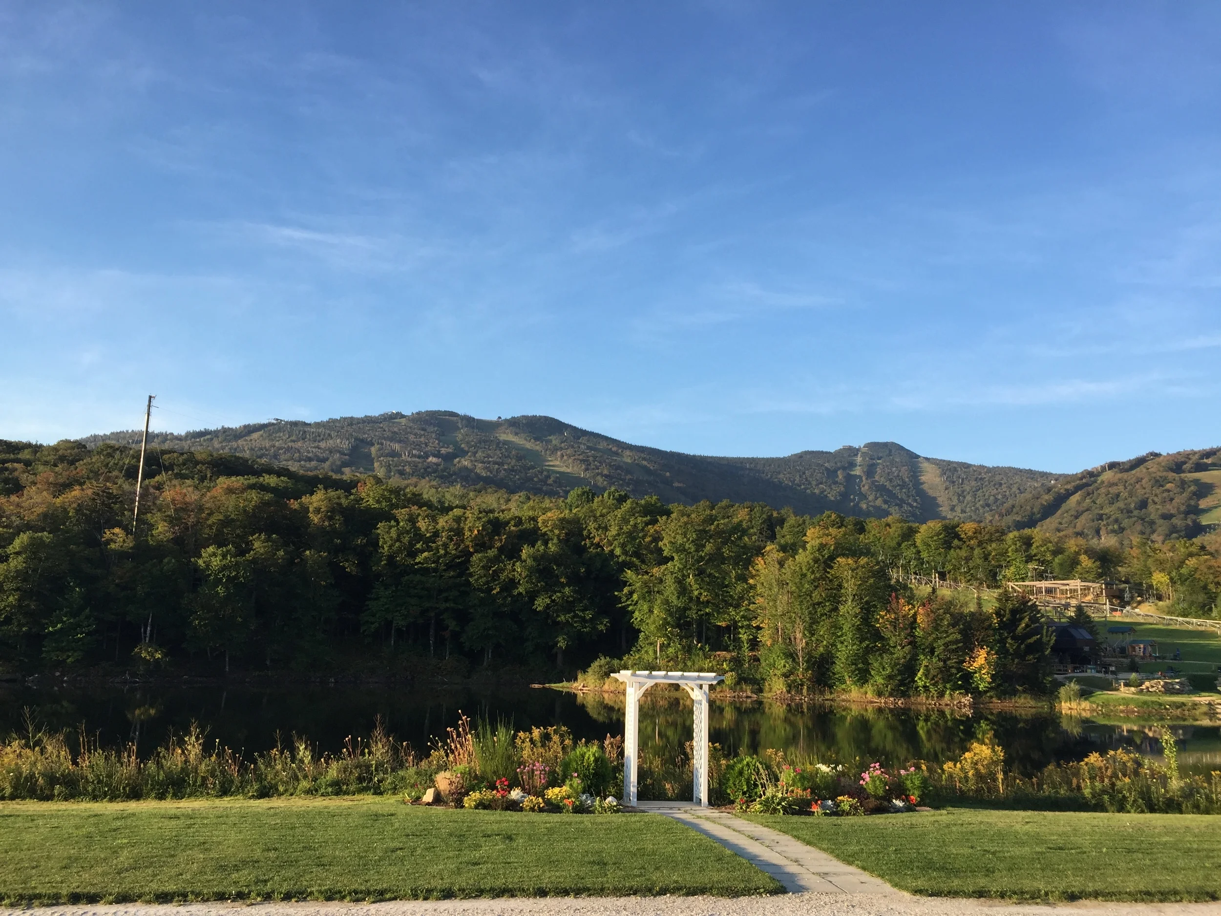 The stunning view right outside the lodge. You could walk right over to the starting line from here.