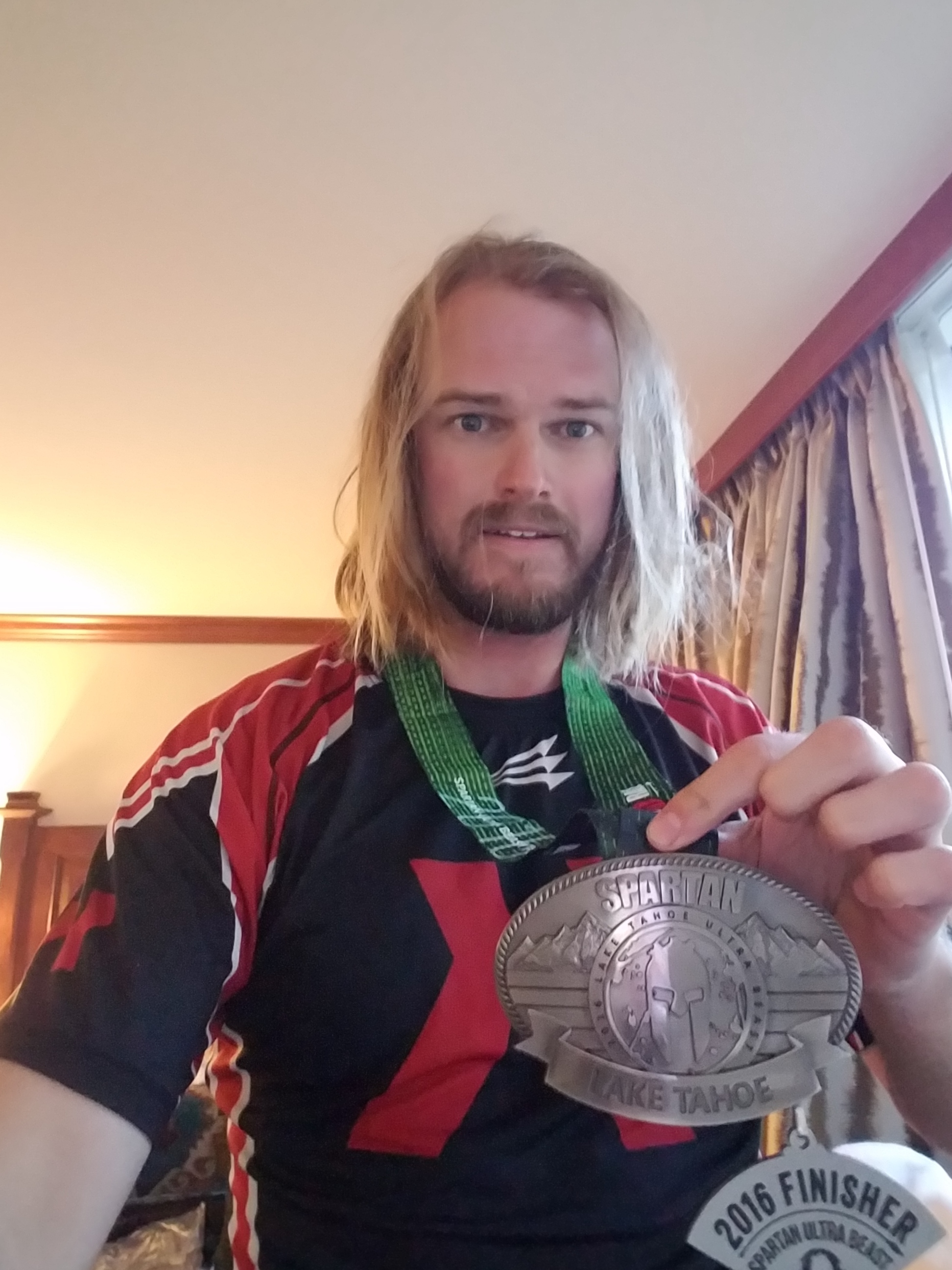 Back at the lodge with my new bling