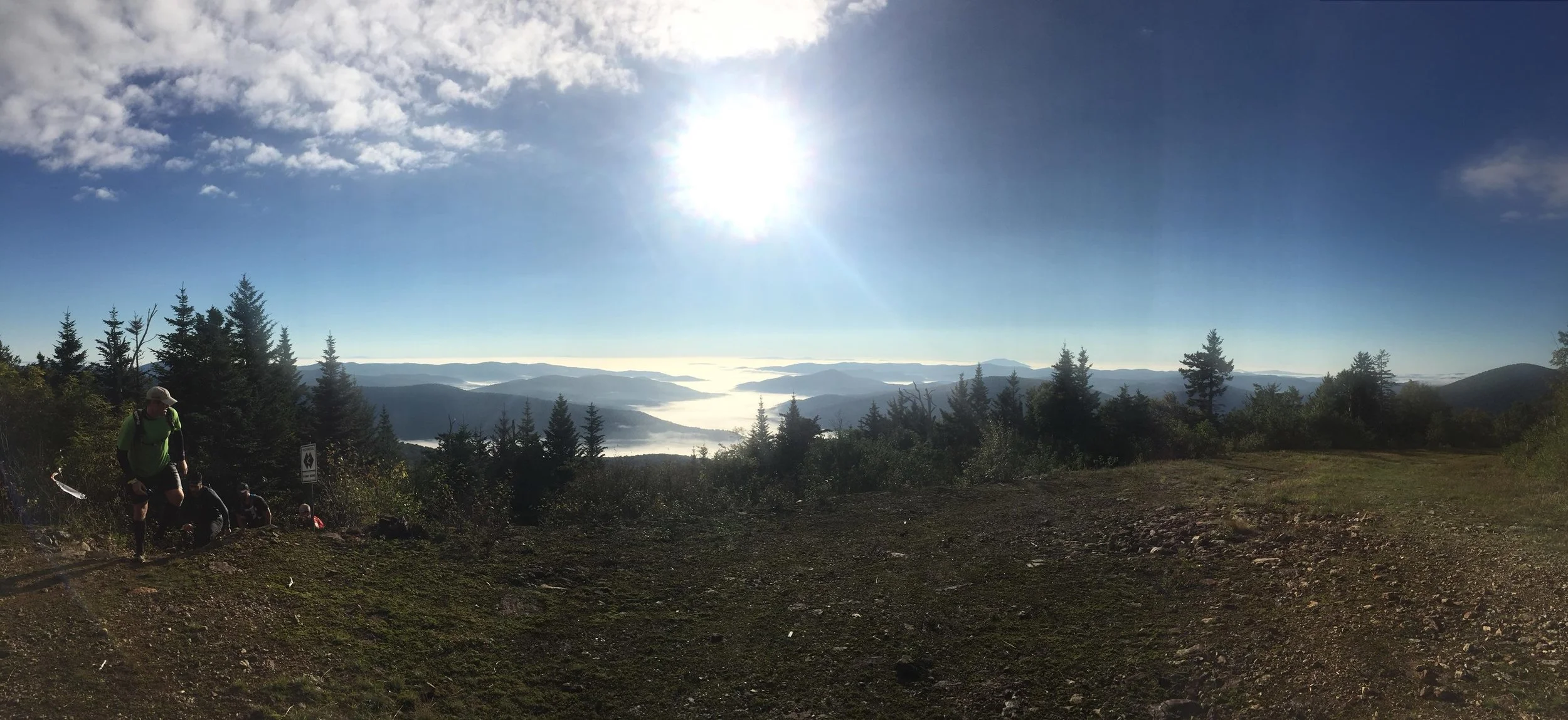 The clouds hovered in the mountain valleys. This was the view from stairway to Sparta. Photo credit Mike Zuccaro