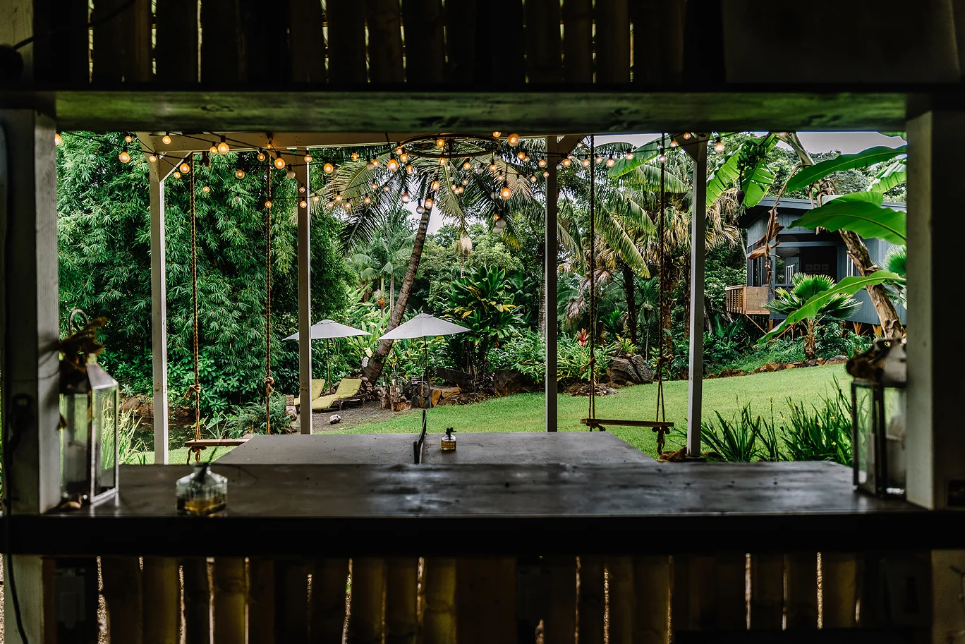 The outdoor bar is a great place for entertaining. A ping pong table doubles as an outdoor dining area. 