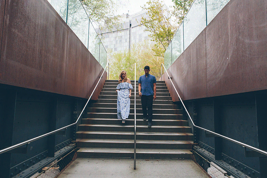A NYC FRIENDS TV SHOW INSPIRED ENGAGEMENT SESSION AT WASHINGTON SQUARE PARK IN NEW YORK CITY and The High Line