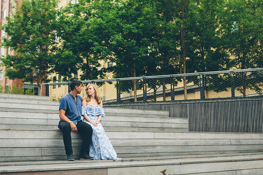 A NYC FRIENDS TV SHOW INSPIRED ENGAGEMENT SESSION AT WASHINGTON SQUARE PARK IN NEW YORK CITY and The High Line