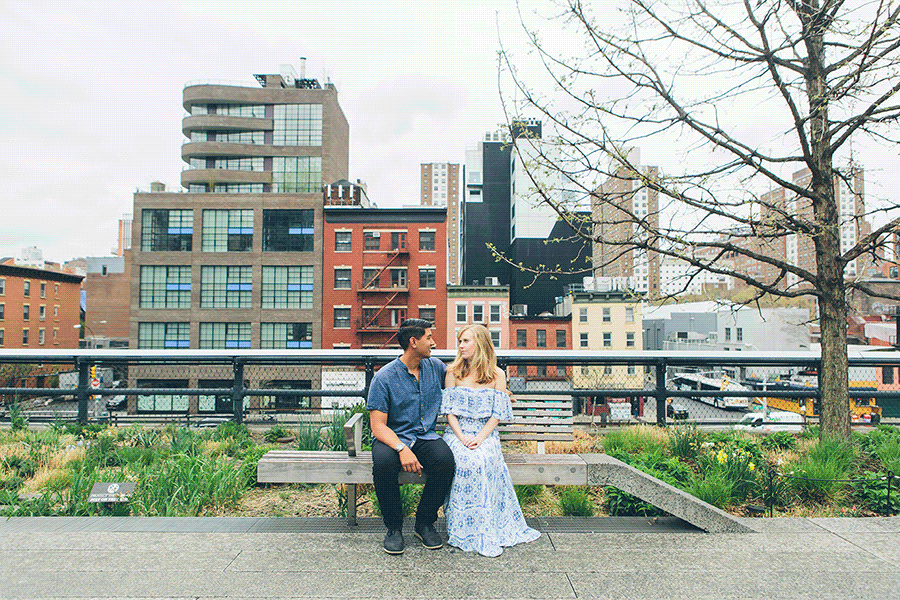 A NYC FRIENDS TV SHOW INSPIRED ENGAGEMENT SESSION AT WASHINGTON SQUARE PARK IN NEW YORK CITY and The High Line