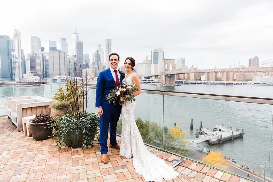 Micro Wedding at the 1 Hotel Brooklyn Bridge In Dumbo - Overlooking the New York City Skyline