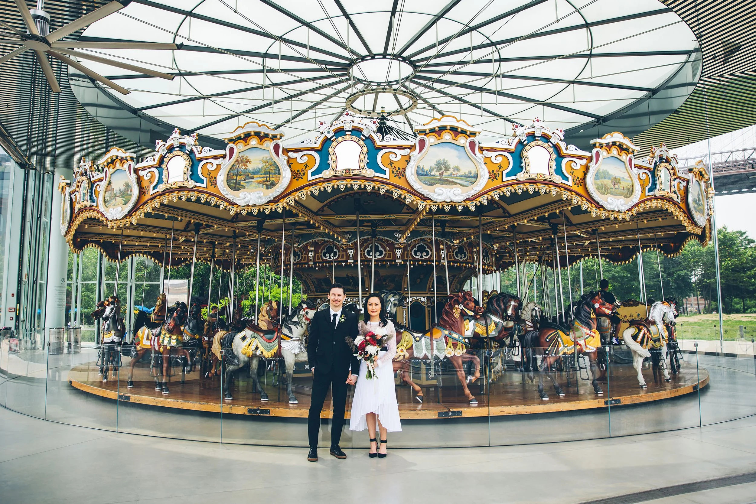 Brooklyn City Hall Elopement and Brooklyn Bridge Park Portraits with Margaret &amp; George