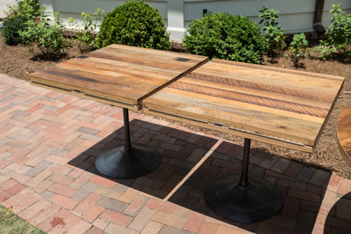 These butterfly tables are pretty neat-- from square to round in 1 easy step!
