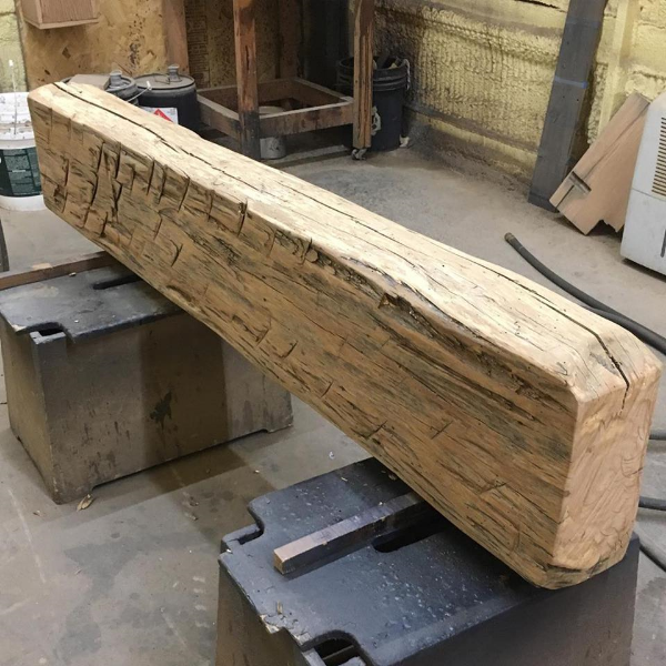 Hand Hewn Mantel
