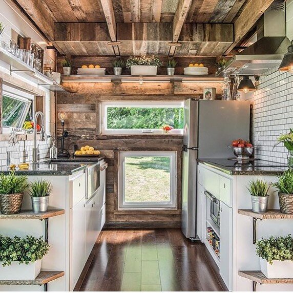 If this doesn&rsquo;t make you want to live in a #tinyhouse, we don&rsquo;t know what will...
⠀⠀⠀⠀⠀⠀⠀⠀⠀⠀⠀⠀
So glad we could work with @newfrontiertinyhomes to add a some barn wood to this kitchen. This is their &ldquo;Alpha&rdquo; tiny home [designed