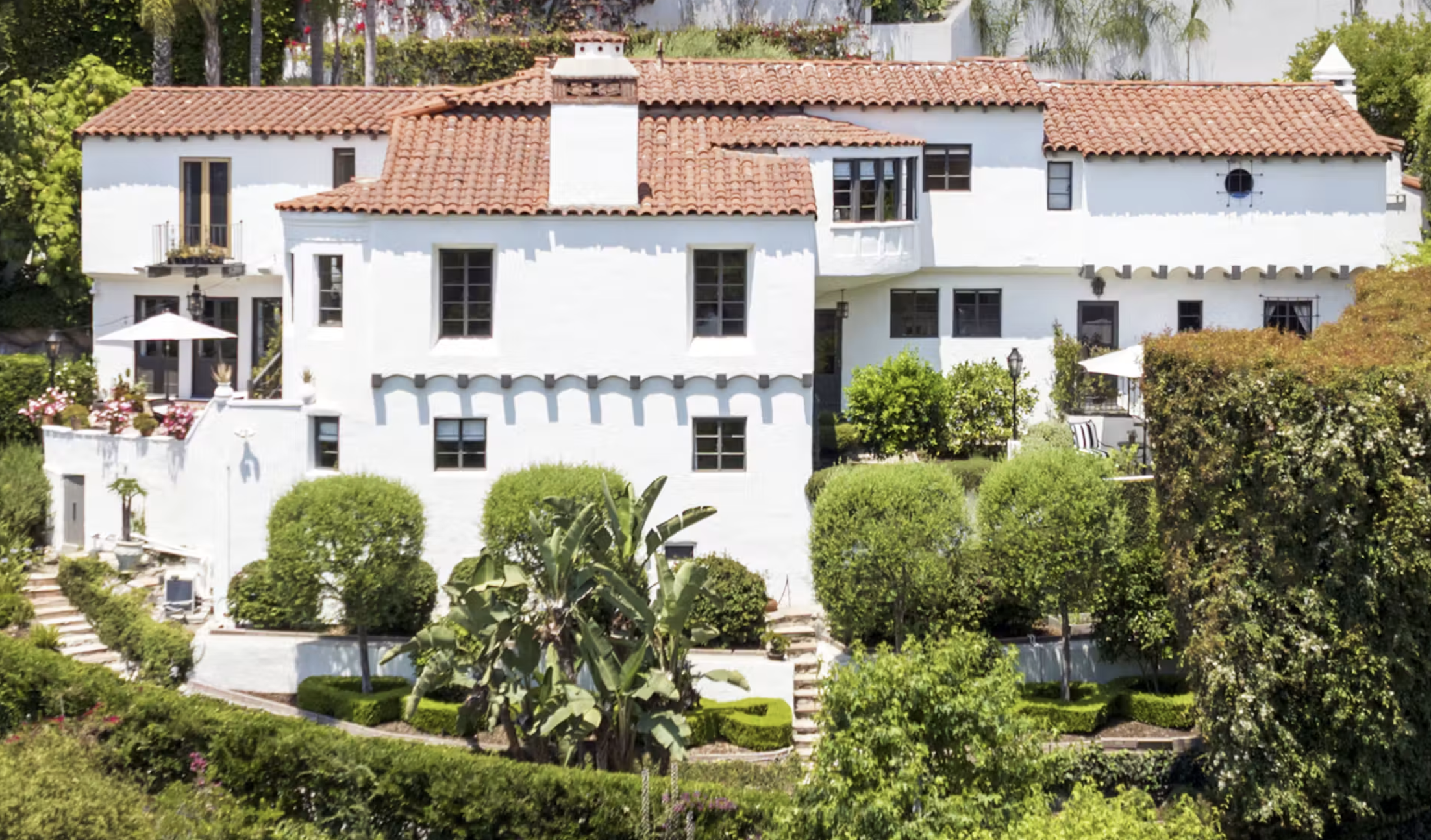 Spanish Colonial Revival house on Chislehurst Drive above Los Feliz Boulevard in Los Feliz, Los Angeles